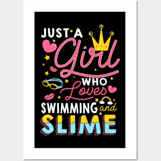 Just A Girl Slime And Swimming - 10th Birthday Gift Posters and Art